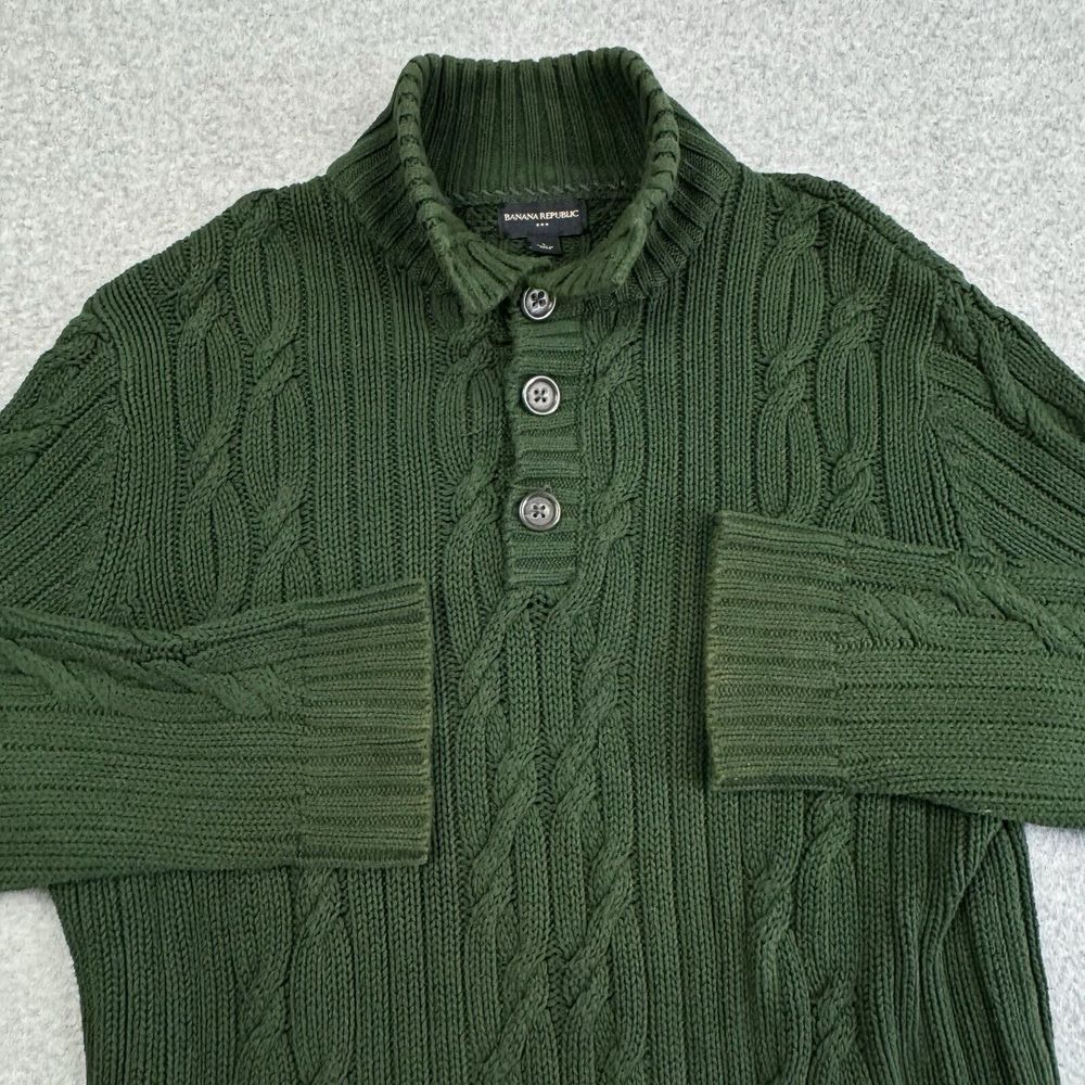 Banana Republic Green Cable Knit Cardigan